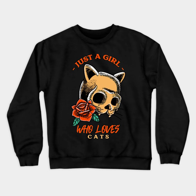 Just a girl who loves cats Crewneck Sweatshirt by Ben Foumen